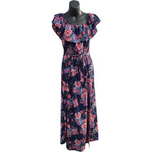 Emerald Sundae Navy Blue Floral maxi Dress size M